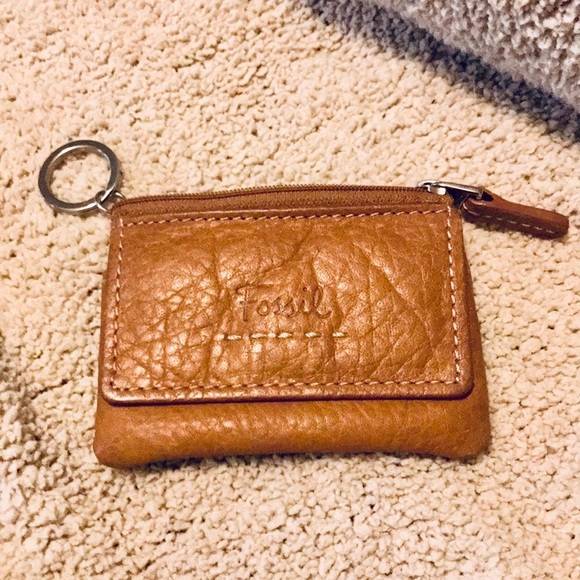Fossil Brown Leather Keychain Wallet - Picture 1 of 6